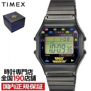 TIMEX タイメックス TIMEX 80 Space Invaders WATCH スペースインベーダー コラボ 限定モデル TW2V39900 メンズ 腕時計 デジタル ブラック｜theclockhouse-y