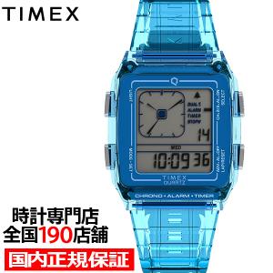 4月19日発売 タイメックス Q LCA トランスパレント TW2W45100 メンズ レディース 腕時計 電池式 デジアナ スケルトン ブルーの商品画像