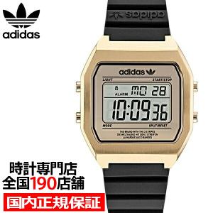 adidas アディダス STREET ストリート DIGITAL TWO デジタルツー AOST22075 メンズ 腕時計 電池式 デジタル ゴールド ブラック 樹脂バンド｜theclockhouse