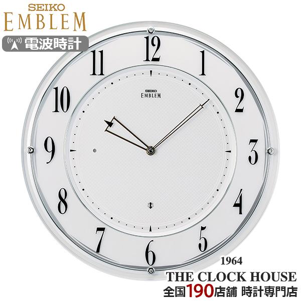 セイコー エムブレム 電波 掛け時計 HS562W クオーツ 電池式 クロック 七宝文様ダイヤル ア...