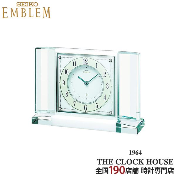 セイコー エムブレム 置き時計 HW564W クオーツ 電池式 クロック アラビアインデックス 大理...