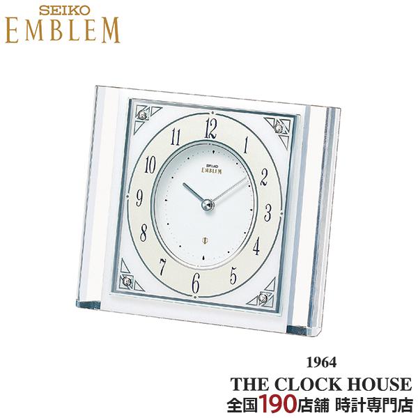 セイコー エムブレム 置き時計 HW565W クオーツ 電池式 クロック アラビアインデックス 大理...