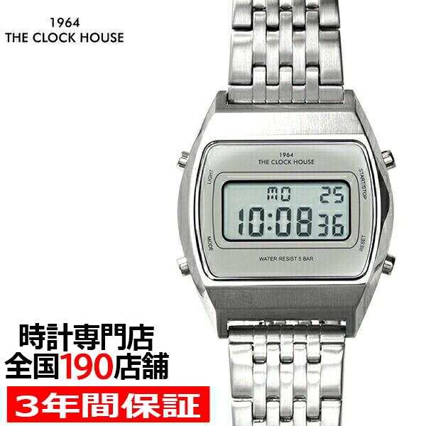 ザ・クロックハウス タウンカジュアル メタル デジタル ユニセックス 腕時計 トノー グレー シルバ...