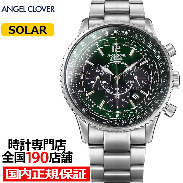 エンジェルクローバー タイムクラフトソーラー クロノグラフ NTS44SGR メンズ 腕時計 グリー...