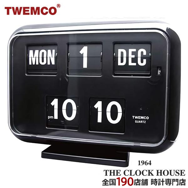 TWEMCO トゥエンコ 掛置兼用 パタパタ時計 フリップクロック パーペチュアルカレンダー ブラッ...