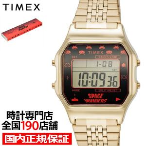 TIMEX タイメックス TIMEX 80 Space Invaders WATCH スペースインベーダー コラボ TW2V30100 メンズ 腕時計 デジタル ゴールド｜theclockhouse