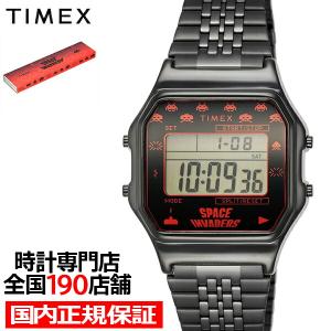 TIMEX タイメックス TIMEX 80 Space Invaders WATCH スペースインベーダー コラボ TW2V30200 メンズ 腕時計 デジタル ブラック｜theclockhouse