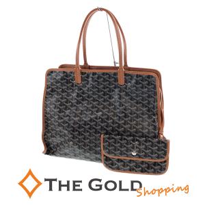 ゴヤール アーディPM ブラック ブラウン 茶 黒 ヘリンボーン 総柄 トート GOYARD ショルダーバッグ 中古｜thegoldshopping