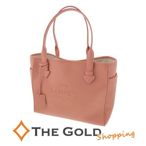 ロエベ ヘリテージ トートバッグ 377.79L751 カーフスキン コットン サーモンピンク ゴールド金具 ハンド エンボス ロゴ LOEWE トートバッグ 中古｜thegoldshopping