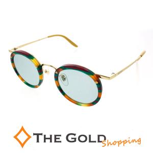 グッチ サングラス GG0674S マルチカラー コンビネーション ラウンド ブルーゴールド アイウェア GUCCI サングラス◆中古｜thegoldshopping