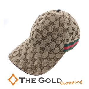 グッチ GGキャンバス ベースボールキャップ Sサイズ 200035 シェリー 帽子 57cm GUCCI 中古｜thegoldshopping