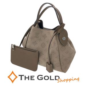 LOUIS VUITTON ヒナPM M54351 モノグラム・マヒナ ハンド パンチング ガレ グレージュ ルイヴィトン トートバッグ◆中古｜thegoldshopping