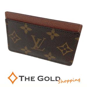 LOUIS VUITTON ポルトカルトサーンプル M61733 モノグラム ブラウン 茶 カードケース パスケース ルイヴィトン◆中古｜thegoldshopping