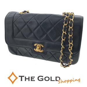 CHANEL マトラッセ 22cm チェーンショルダーバッグ ラムスキン ブラック ゴールド金具 シャネル◆中古｜thegoldshopping