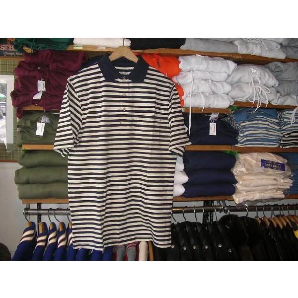 PENDLETON ストライプ　ポケ付きポロシャツ