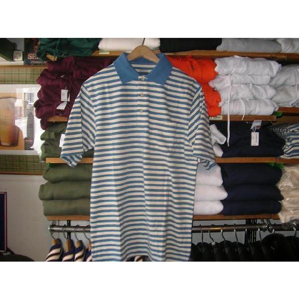 PENDLETON ストライプ　胸ポケット付きポロシャツ