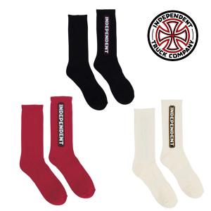 INDEPENDENT ソックス　INDEPENDENT Bar Logo Mens Crew Socks （RED　BLACK　OFF WHITE） メンズ インディペンデント｜theitaya