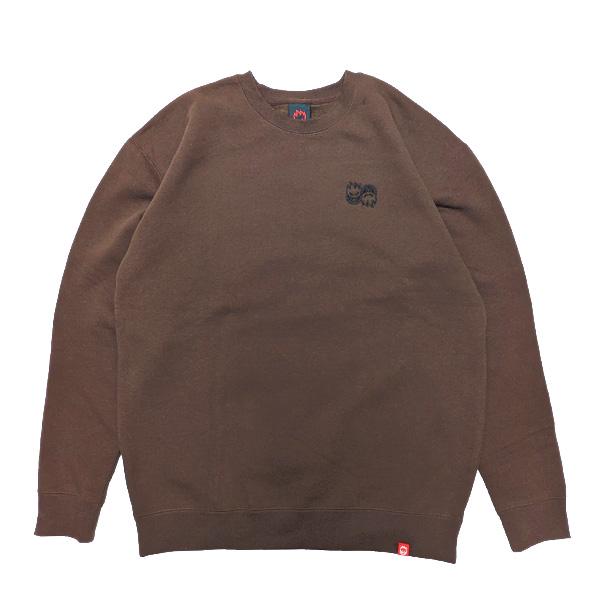 SPITFIRE WHEELS クルー スウェット スピットファイア ブラウン　SPIT FIRE ...