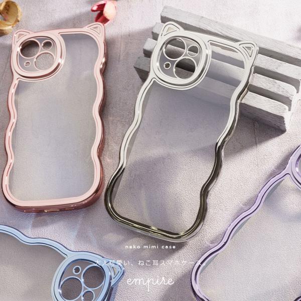 猫耳 ネコ ミミ 推し活 iPhone16 iPhone15 ケース クリア iPhone14 ケー...