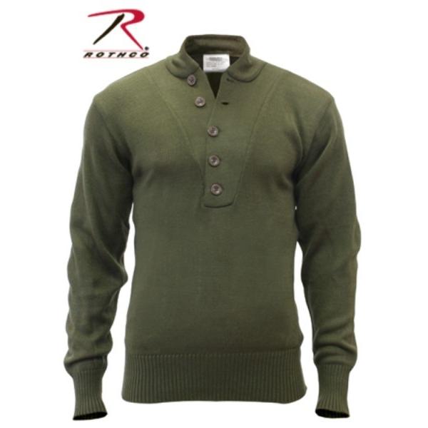 ROTHCO G.I..STYLE 5-BUTTON SWEATERS（ロスコ ヘンリーネック セー...