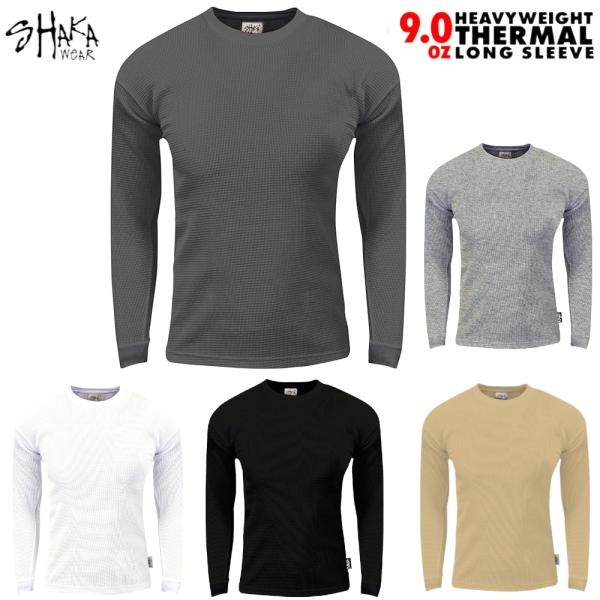 シャカ ウェアー SHAKA WeAR 8.9 oz サーマル 長袖 ワッフル Tシャツ メンズ ク...