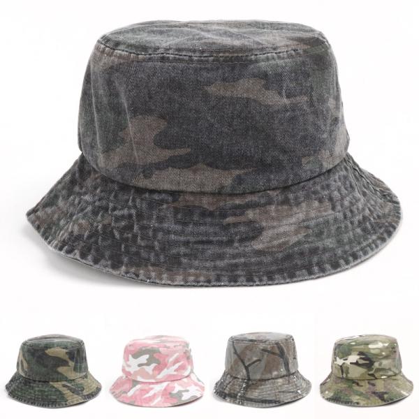 迷彩 ヴィンテージ カモフラージュ ハット camo Bucket Hat (5色)