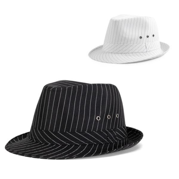 フェドーラ帽 中折れハット ソフト帽 ピンストライプ柄 (2色)soft hat