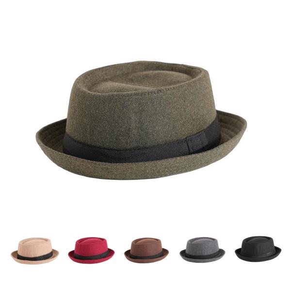 ポークパイ ハット フェルト 無地 (6色) PORK PIE HAT