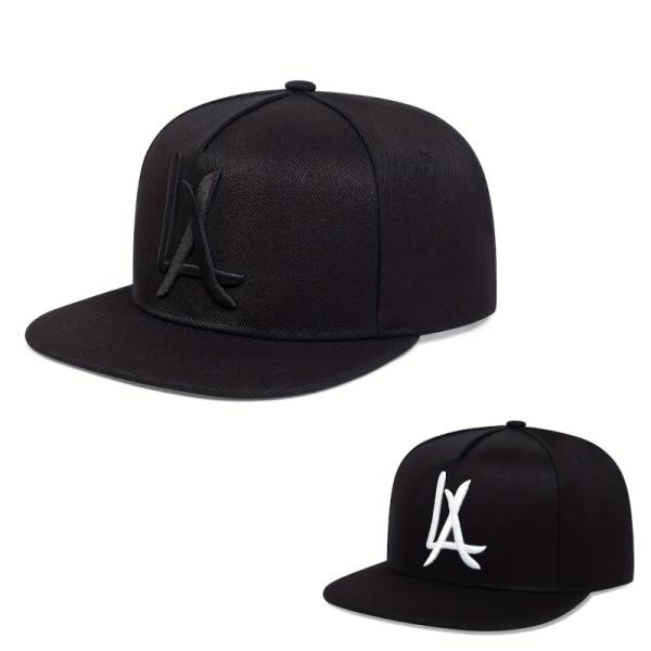 ロサンゼルス  LA スナップバック キャップ フラットバイザー ブラックボディー Snapback...