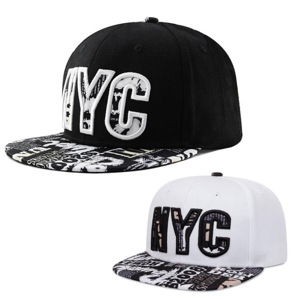 NYC スナップバック プリントx刺繍 キャップ NYC Snapback Logo CAP