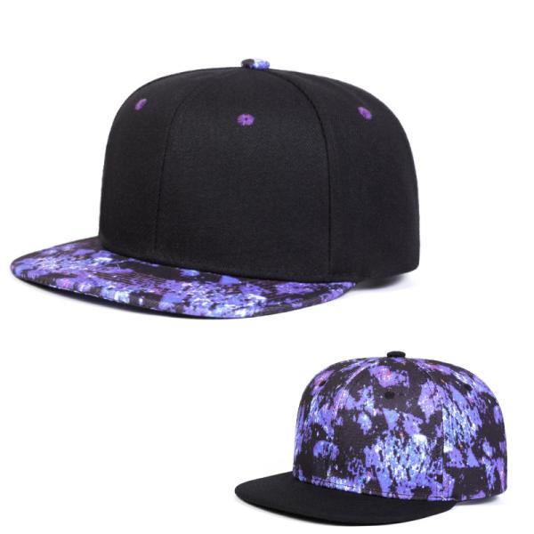 スナップバック キャップ フラット ブリム アブストラクトプリント Snapback CAP(2色）