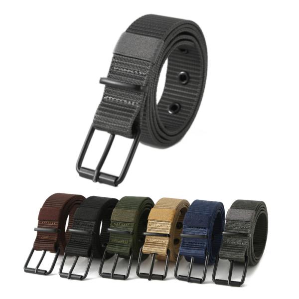 ブラック バックル ミリタリー ナイロン ベルト Belts（6色）