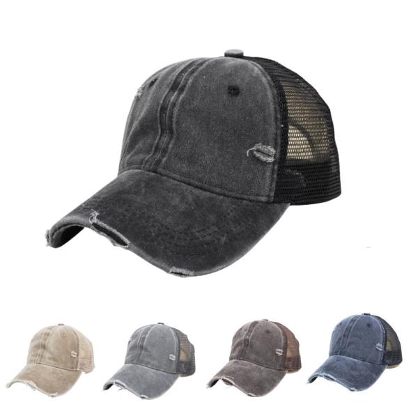 ウォッシュド コットン メッシュ キャップ 【ダメージ加工】 Baseball mesh Cap (...