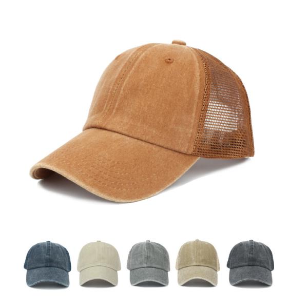 ウォッシュド コットン メッシュ ロープロファイル スナップバック キャップ Baseball me...