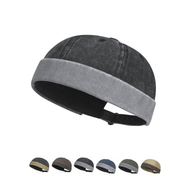 ウォッシュド コットン ロールキャップ Rolll Cap ツバなし帽(6色)