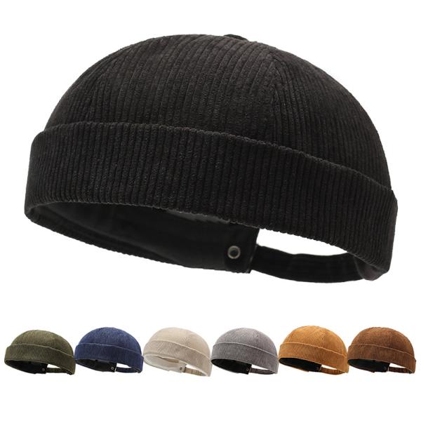 コーデュロイ ロール キャップ ツバなし帽 Rolll Cap フィッシャーマンキャップ(7色)