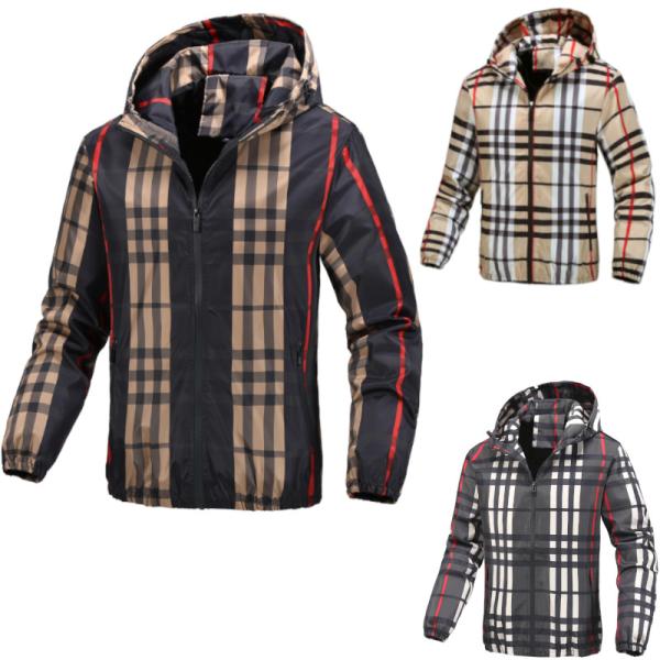 チェック柄 ナイロン フード ジャケット ウインドブレーカー Plaid nylon  jacket...