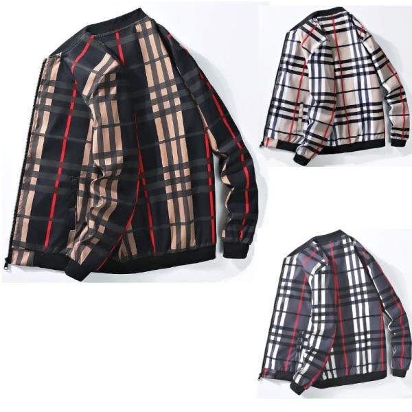 チェック柄 ナイロン ベースボール ジャケット ウインドブレーカー Plaid nylon jack...