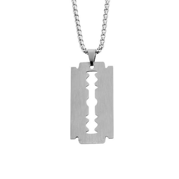 ネックレス シルバーカラー カミソリ Necklace razor