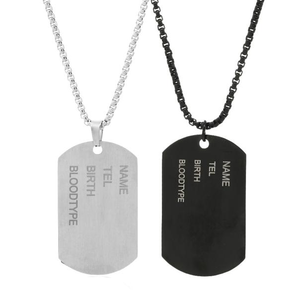 ドッグ タグ ミリタリー ネックレス Dog Tag(3色）