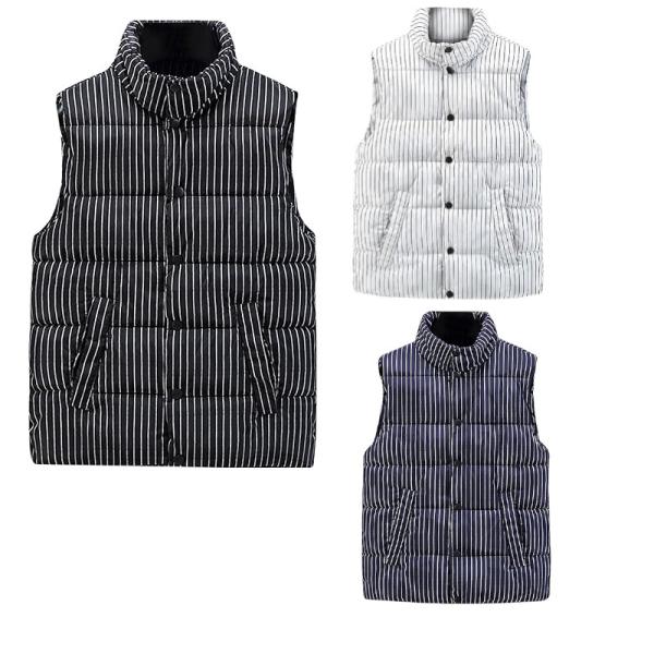 ストライプ ダウンベスト ピンストライプ柄 中綿ベスト Striped Down Vest Size...