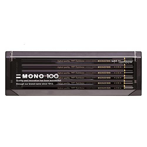トンボ鉛筆 高級鉛筆 2B MONO 100 (超微粒子が凝縮した高密度構造) 製図・デッサン 1ダ...