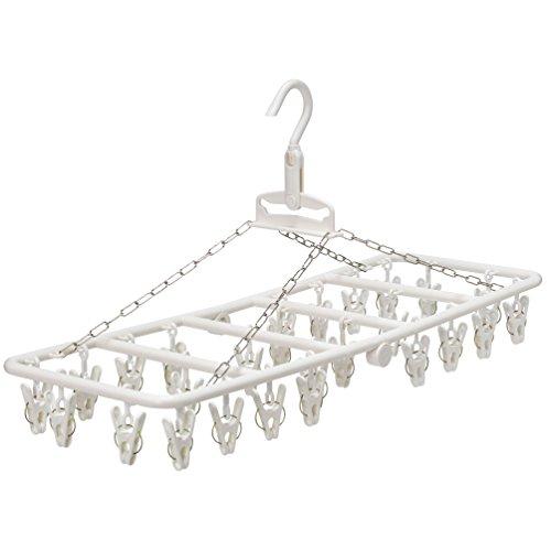 洗濯 物干し ハンガー HOS ルームハンガー 室内干し 26ピンチ付き ホワイト 約幅21×奥行4...