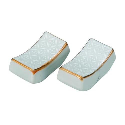 箸置き おしゃれ 九谷焼 ペアセット 白七宝 陶器 高級 ブランド 和食器 カトラリーレスト 日本製