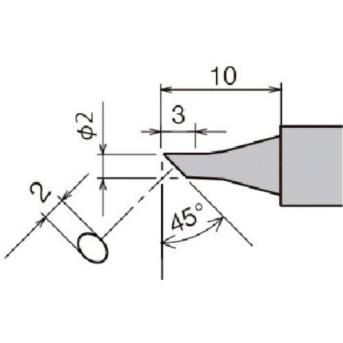 太洋電機産業(goot) 替こて先 CF型 PX-280/E用 日本製 PX-28RT-S2CF（適...