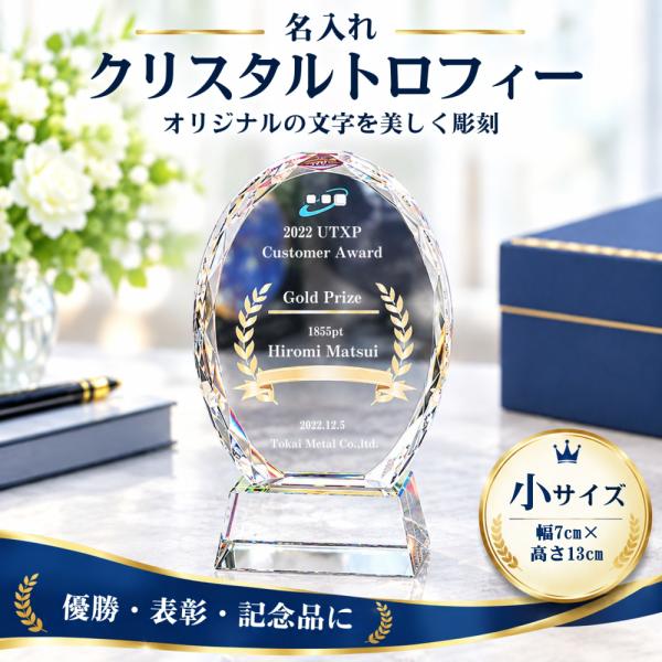 名入れ クリスタルトロフィー CR-45 小 表彰盾 社内表彰 退職記念 周年記念 創立記念 ゴルフ...
