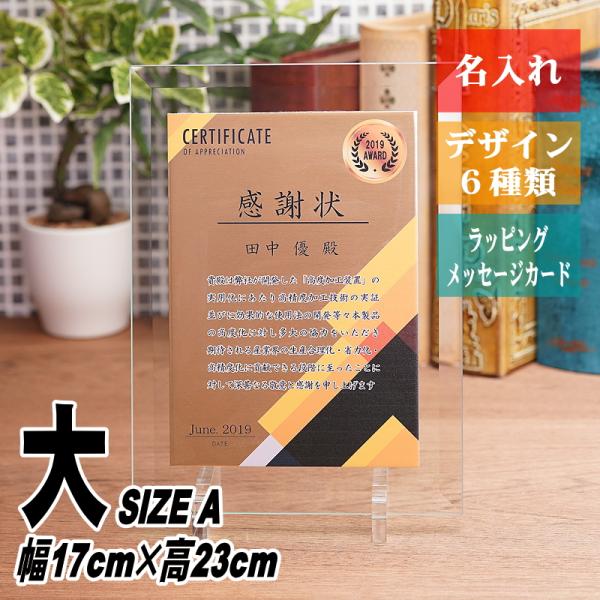 名入れ 記念品 表彰盾 PS-9(大) 表彰状 感謝状 退職祝い 退職記念 社内表彰 取引先表彰 認...