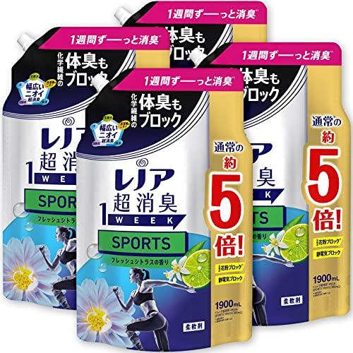 [ケース販売] レノア 超消臭1week 柔軟剤 SPORTS フレッシュシトラス 詰め替え 大容量...