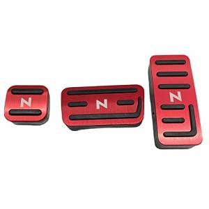 N-BOX N-VAN N-WGN N-ONE アルミペダルカバー 3点セット はめ込み式 工具不要 カーパーツ 内装 アクセサリー レッド/アクセル ・ブレーキ・ パーキン｜themellow