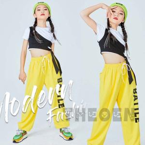 キッズ ダンス 衣装 韓国 ガールズ スプライシング